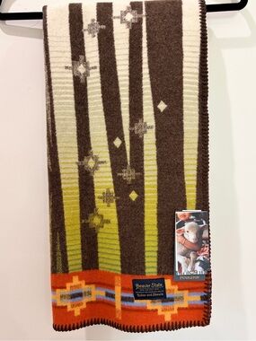 Pendleton Woodland Neighbors Jacquard Wool Blend Crib Blanket 32x44 in NWT